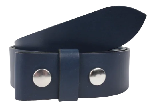 Modern matte silver buckle-1.75 Inch (45mm) Blue Belt Strap for Removable Buckles