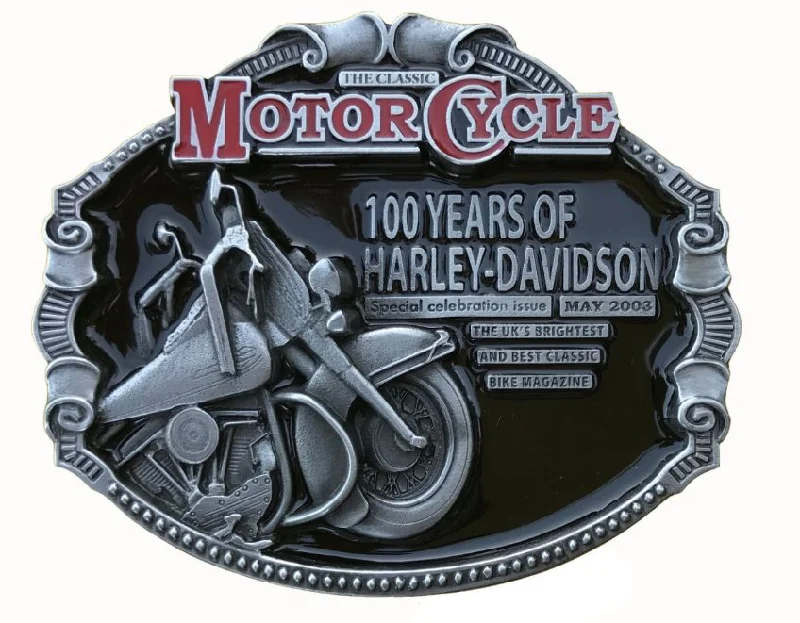 Handcrafted corduroy tan belt-100 Years Harley Davidson Belt Buckle