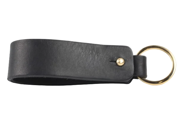 Modern gold patent belt-Black Leather Keychain Holder | Key Ring Belt Holders