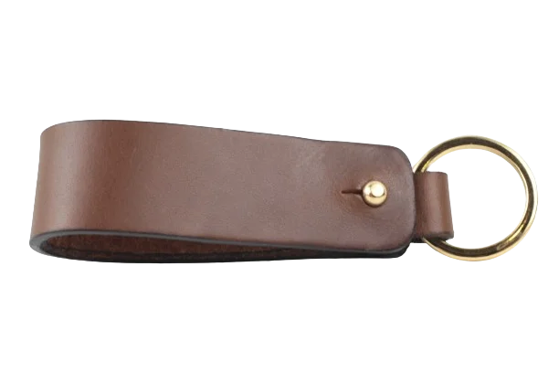 Wide leather cowboy belt-Brown Leather Keychain Holder | Key Ring Belt Holders