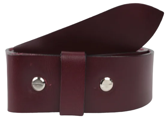 Rustic brown fabric belt-Burgundy 1.25 Inch (32mm) Buckleless Leather Belt Strap Chicago Screws