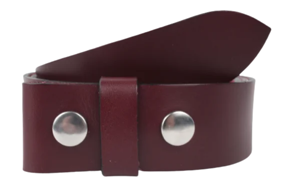 Contemporary stretch nylon belt-Burgundy 1.25 Inch (32mm) Buckleless Leather Belt Strap