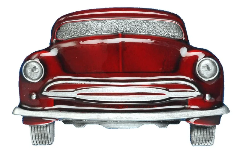 Unique reversible black belt-Car Belt Buckle Red