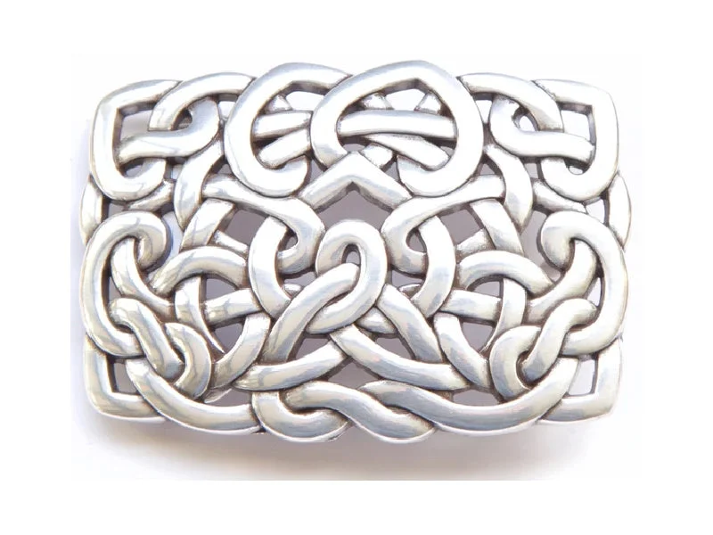 Handmade suede braided belt-Celtic Interlace Belt Buckle