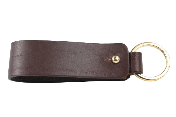 Contemporary elastic snakeskin belt-Chestnut Leather Keychain Holder | Key Ring Belt Holders