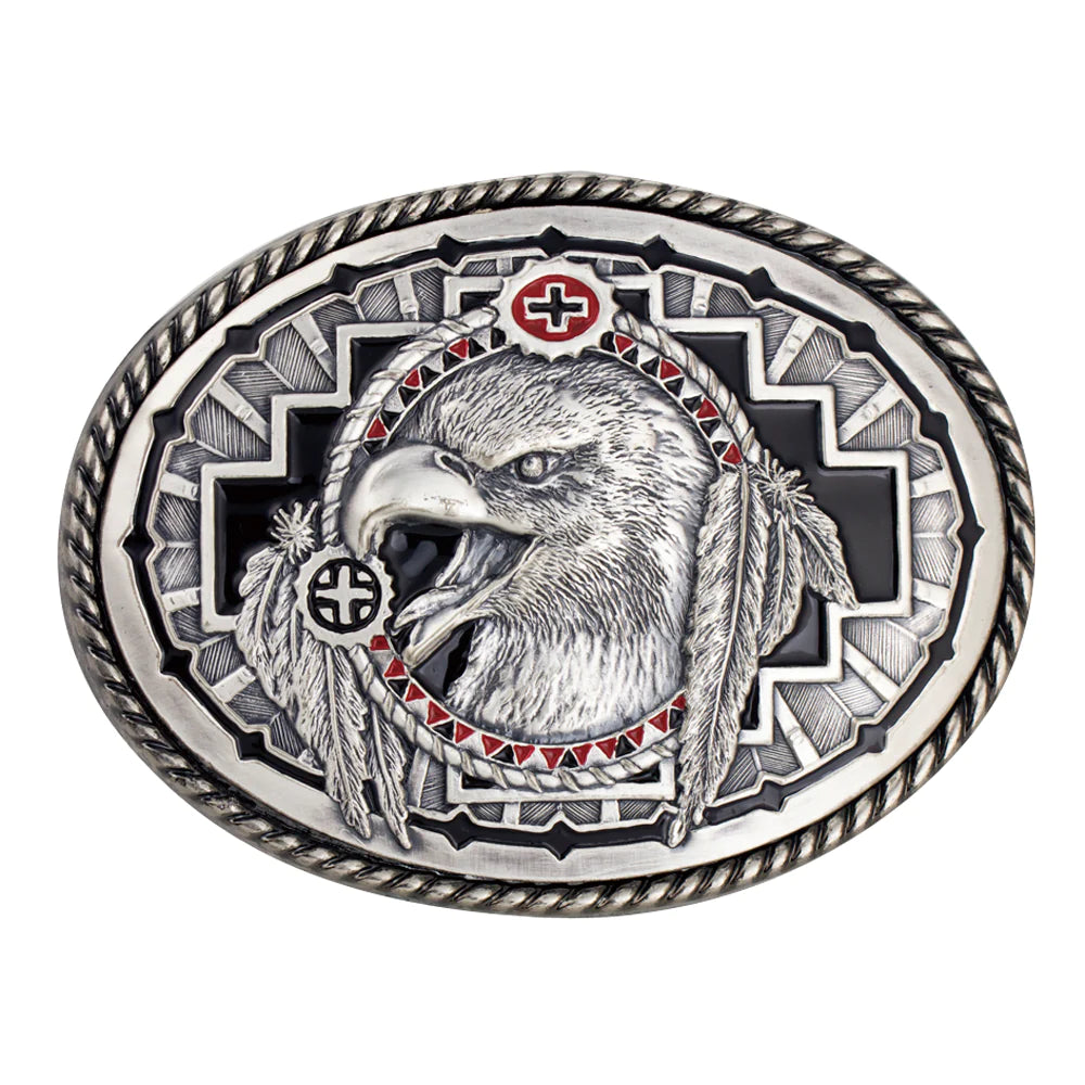 Vintage denim utility belt-Feather Eagle Trophy Belt Buckle