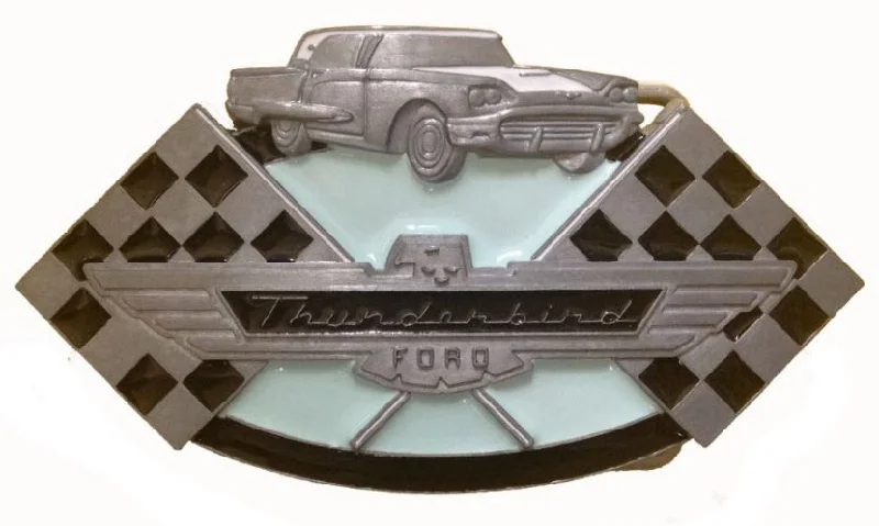 Slim braided cotton belt-Ford Thunderbird Officially Licensed Belt Buckle