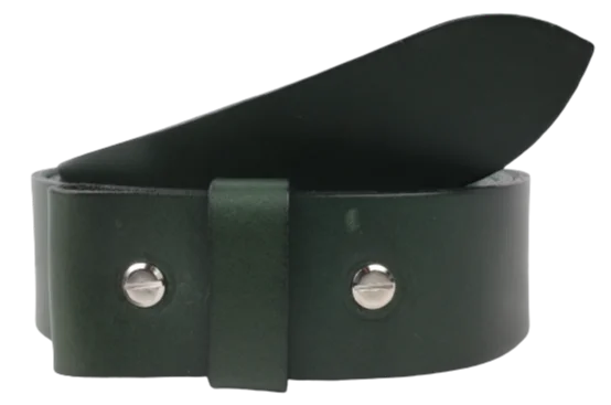 Unique reversible silver belt-Green 1.25 Inch (32mm) Buckleless Leather Belt Strap Chicago Screws