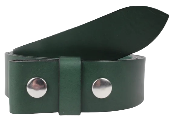 Elegant navy fabric belt-Green 1.25 Inch (32mm) Buckleless Leather Belt Strap