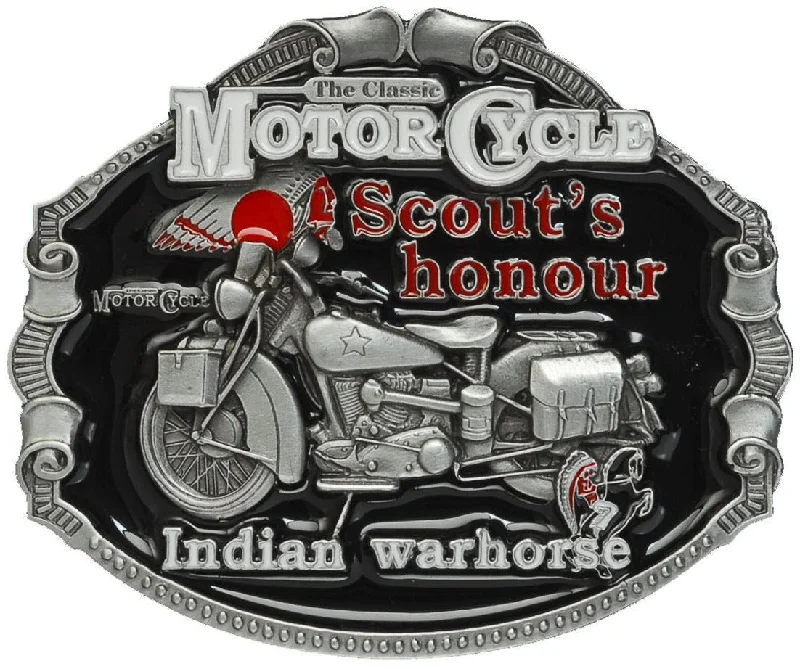 Modern gold suede belt-Indian Motorcycle Belt Buckle