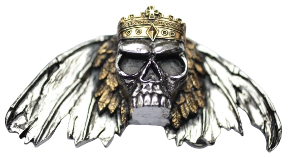 Wide canvas snakeskin belt-King of Death Belt Buckle