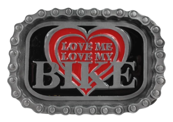 Contemporary woven cotton belt-Love Me Love My Bike Belt Buckle