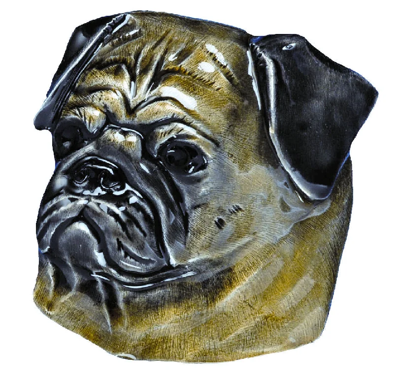 Vintage cotton braided belt-Pug Dog Belt Buckle