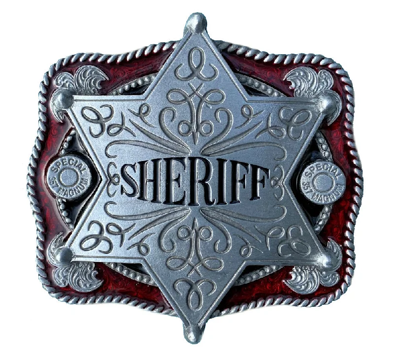 Wide canvas tactical belt-Sheriff Star Belt Buckle