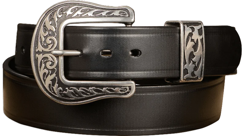 Unique vintage gold buckle-The Hercules Belt™ -  Black Max Thick With Western Buckle And Keeper 1.50" (H570BK)