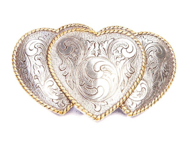 Vintage cotton utility belt-Three of Hearts Belt Buckle