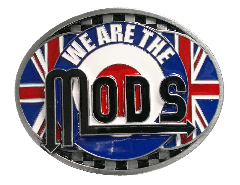 Modern black patent belt-We Are The Mods Belt Buckle