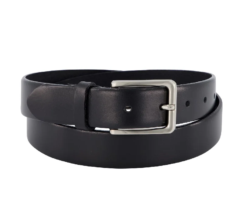 Wide leather snakeskin belt-30mm Black Leather Belt