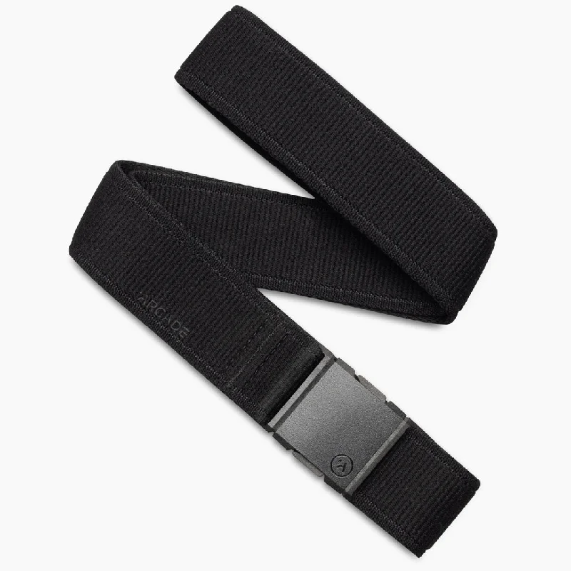 Minimalist gray leather belt-Arcade Atlas Long Belt-Black