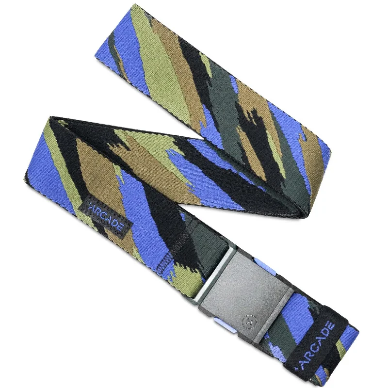 Vintage cotton military belt-Arcade Brushstroke Belt - Black/Cobalt