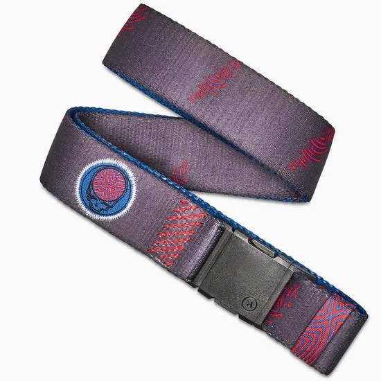 Minimalist brown fabric belt-Arcade Grateful Dead We Are Everywhere Belt-Charcoal