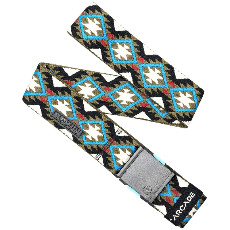 Contemporary stretch leather belt-Arcade Twilight Belt - Oat/Turquoise