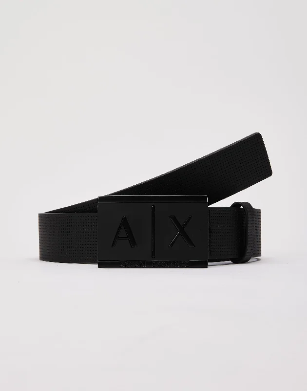 Handcrafted corduroy tan belt-Armani Exchange Reversible Belt