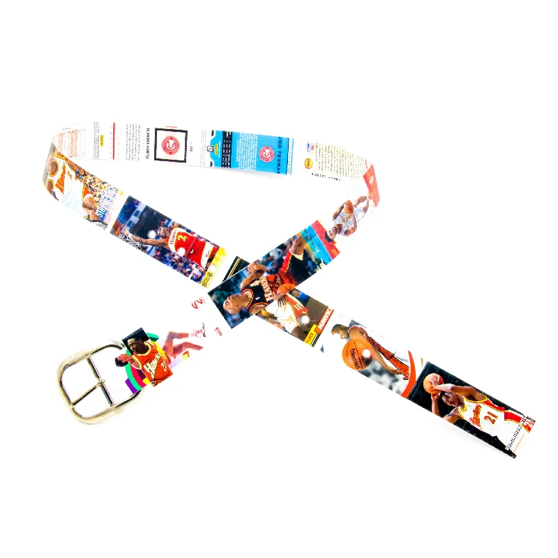 Contemporary woven fabric belt-Atlanta Hawks Basketball Card Belt