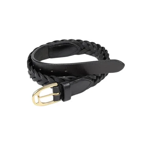 Contemporary stretch suede belt-Aubrion Womens/Ladies Braided Leather Waist Belt