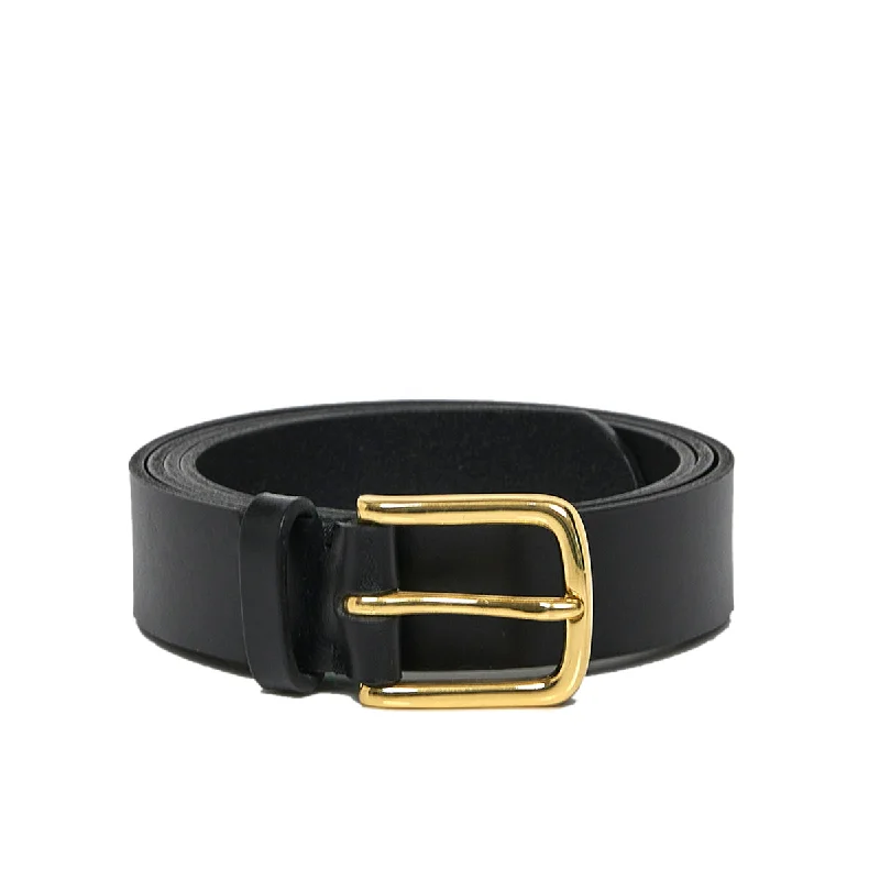 Unique reversible gold belt-Awling Pitch Black & Polished Brass Foster Belt