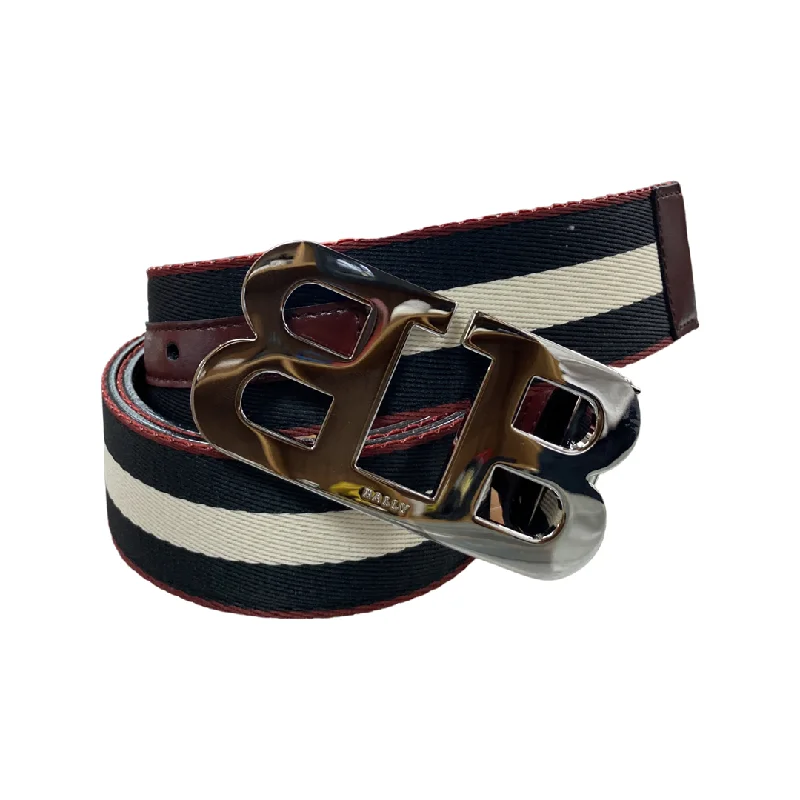 Elegant patent leather belt-Bally Mirror B Heritage Red/Bone/Black Belt