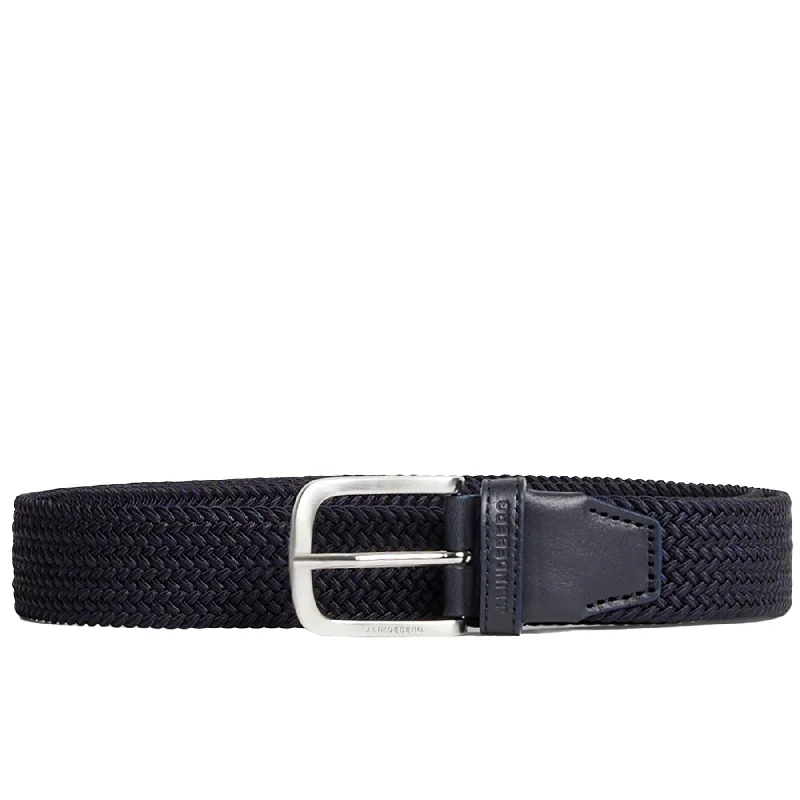 Modern matte silver belt-Bernhard Braided Elastic Belt JL Navy - SS24