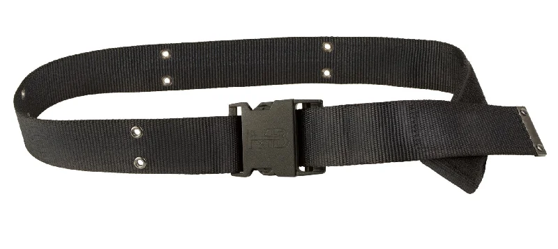 Minimalist gray leather belt-MYSELF BELTS - Rugged Nylon Easy Velcro Belt with Faux Buckle - BLACK