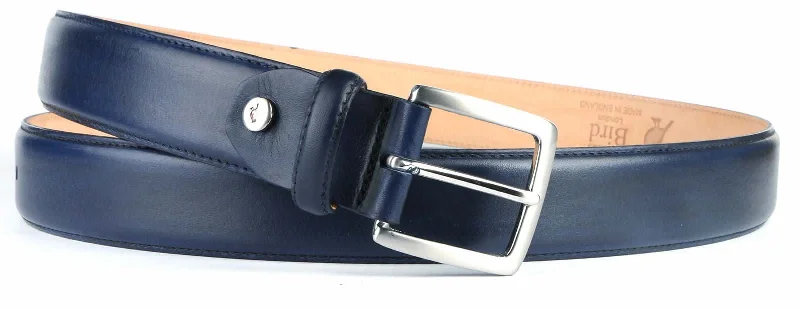 Unique brass studded belt-Leather Belt Blue