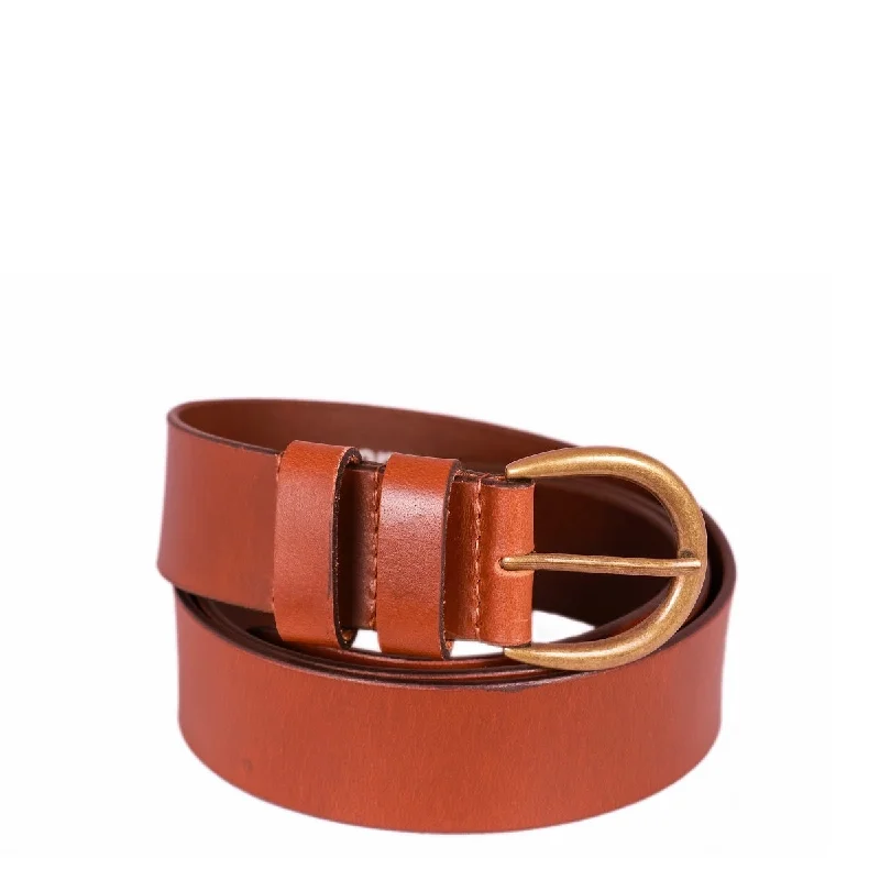 Contemporary elastic stretch belt-Double Loop Leather Belt -  BOP1.75L(N) - SALE