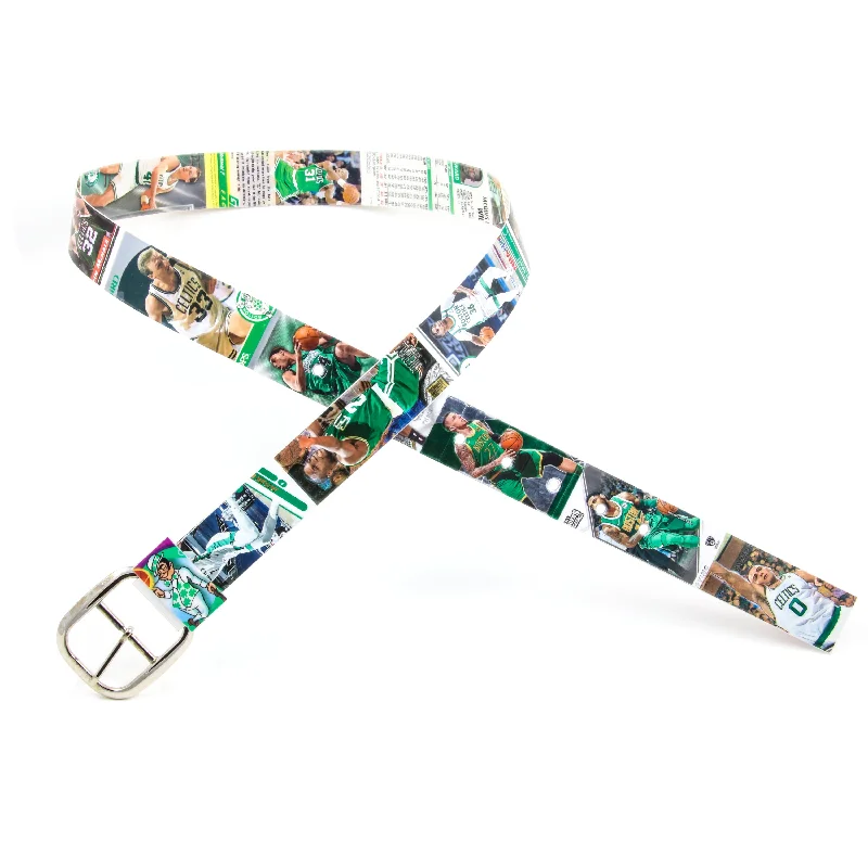 Contemporary elastic canvas buckle-Boston Celtics Basketball Card Belt