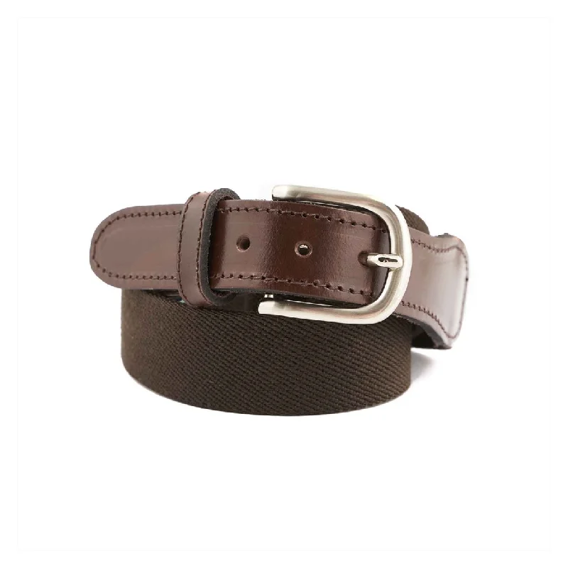 Minimalist beige suede belt-Brown Canvas Webbing Belt