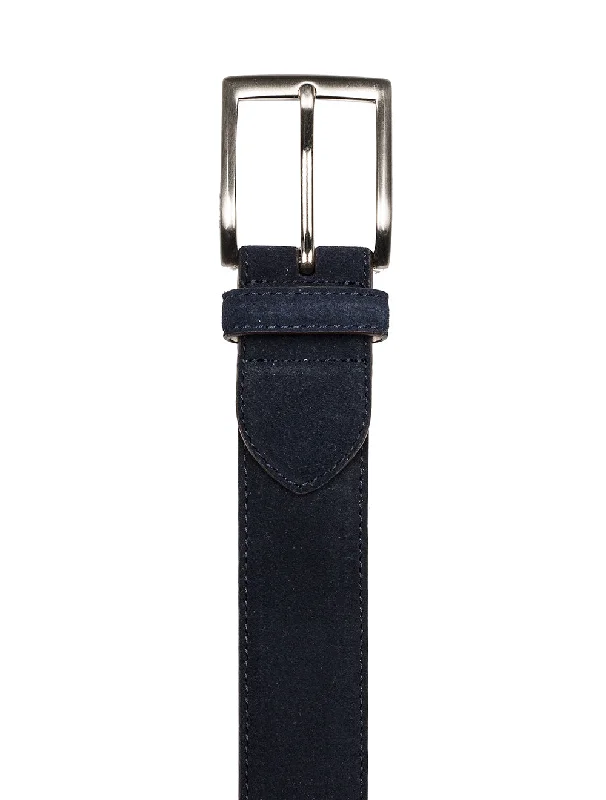 Unique vintage gold belt-Suede Belt Navy