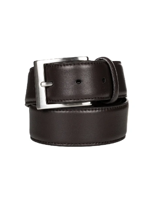 Unique brass braided buckle-Calfskin Belt Brown