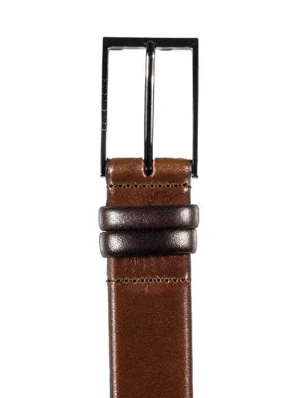 Unique reversible silver belt-Carmello Belt Brown