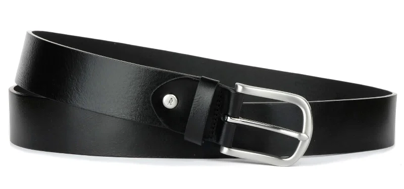 Contemporary elastic snakeskin belt-Casual Leather Belt Black