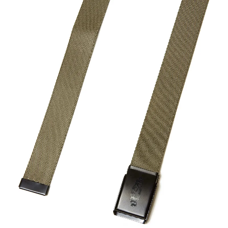 Modern black suede buckle-CCS Black Kickflip Buckle Belt - Olive