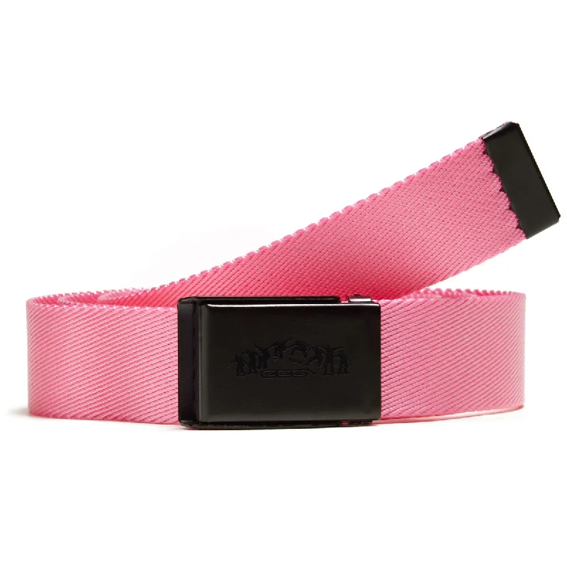 Handmade suede studded belt-CCS Black Kickflip Buckle Belt - Pink