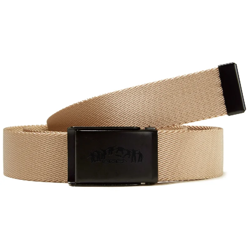 Minimalist gray fabric belt-CCS Black Kickflip Buckle Belt - Tan