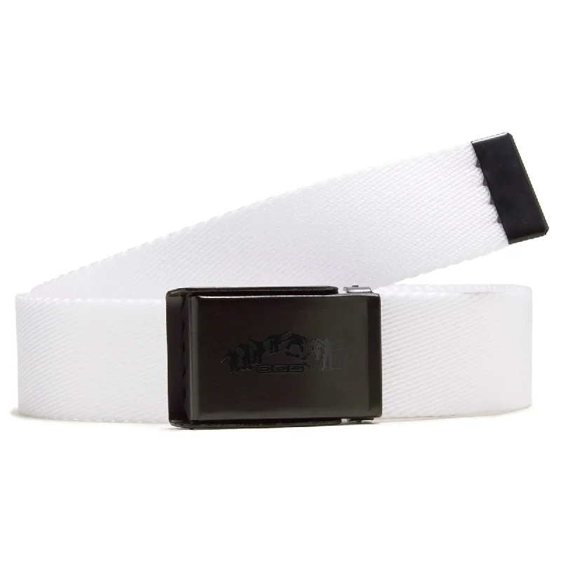 Slim patent snakeskin belt-CCS Black Kickflip Buckle Belt - White