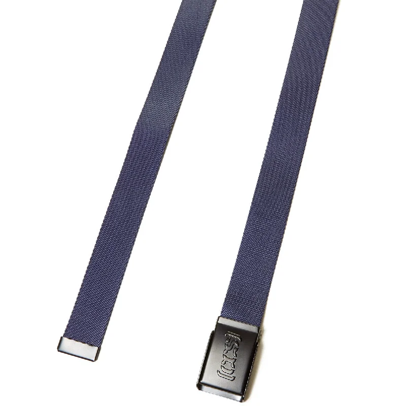 Contemporary stretch fabric belt-CCS Black Logo Buckle Belt - Navy