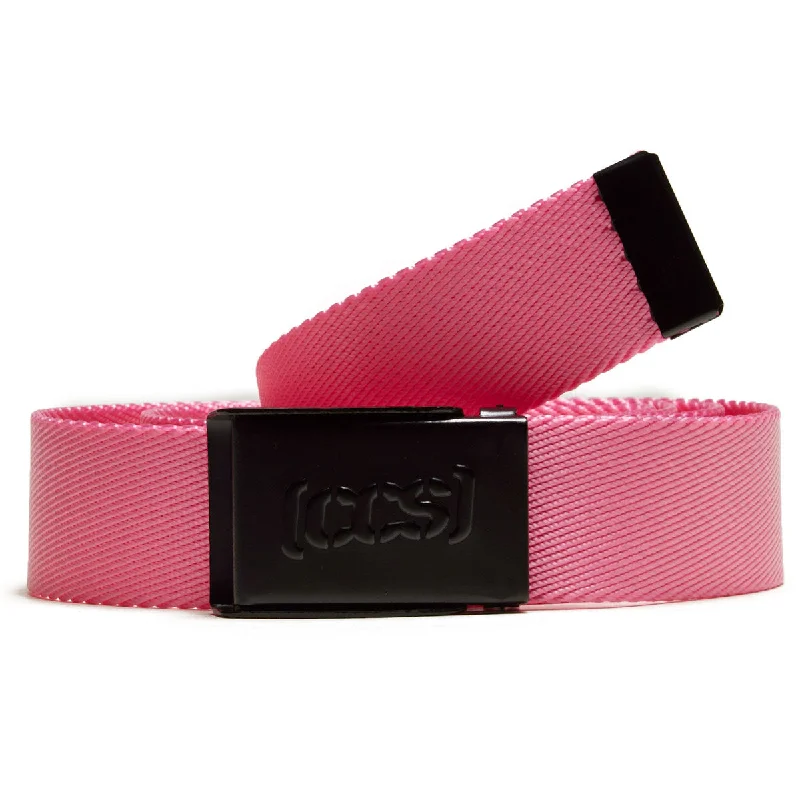 Elegant red patent buckle-CCS Black Logo Buckle Belt - Pink