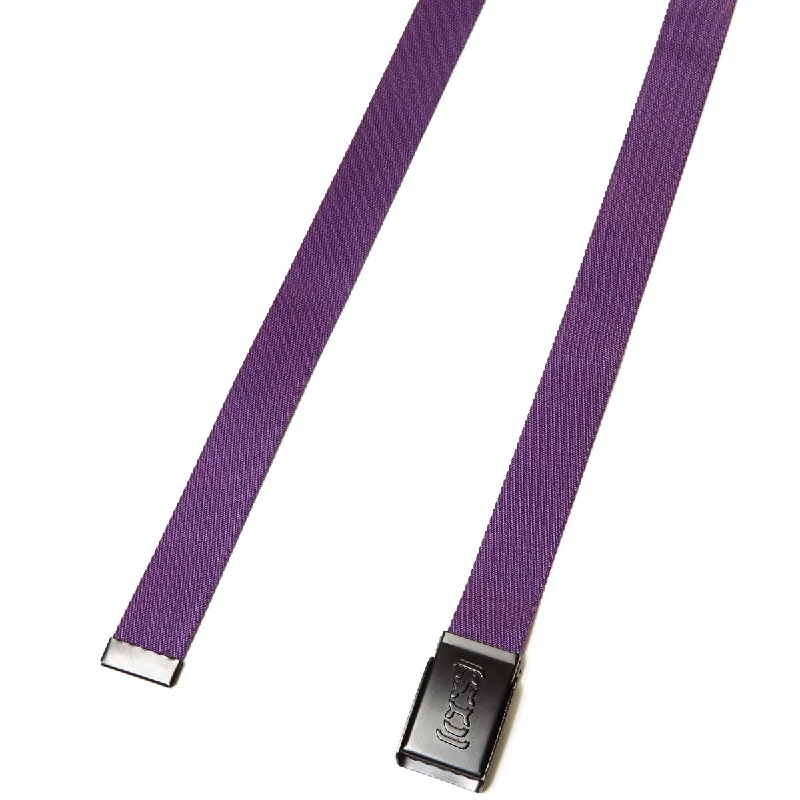 Minimalist beige suede buckle-CCS Black Logo Buckle Belt - Purple