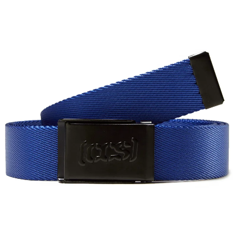 Contemporary elastic snakeskin belt-CCS Black Logo Buckle Belt - Royal Blue