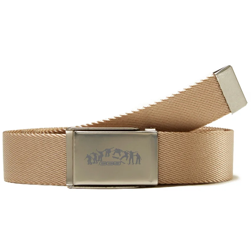 Handmade leather studded belt-CCS Silver Kickflip Buckle Belt - Tan